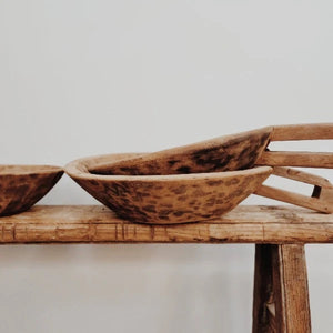 Indian Wooden Bowl w/ Handle