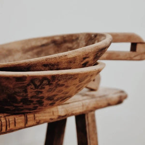 Indian Wooden Bowl w/ Handle