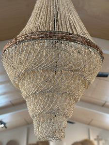 HAND BEADED SEASHELL CHANDELIER