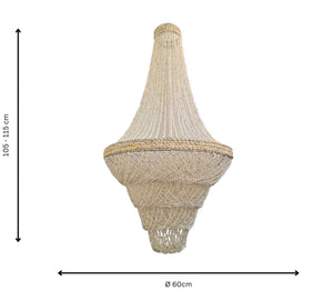 HAND BEADED SEASHELL CHANDELIER